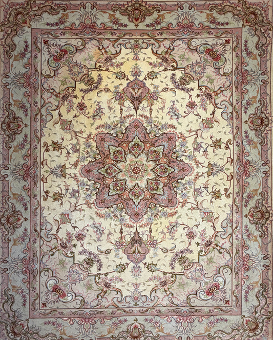 Hand-Knotted 60 Raj Persian Tabriz Rug - 5’1”x6’5”