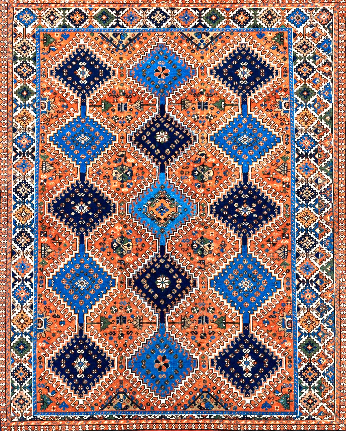 Hand-Knotted Persian Yalameh Rug - 2'4"x4'9"