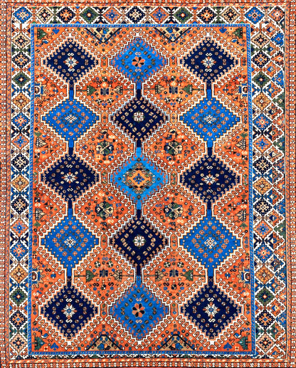 Hand-Knotted Persian Yalameh Rug - 2'4"x4'9"