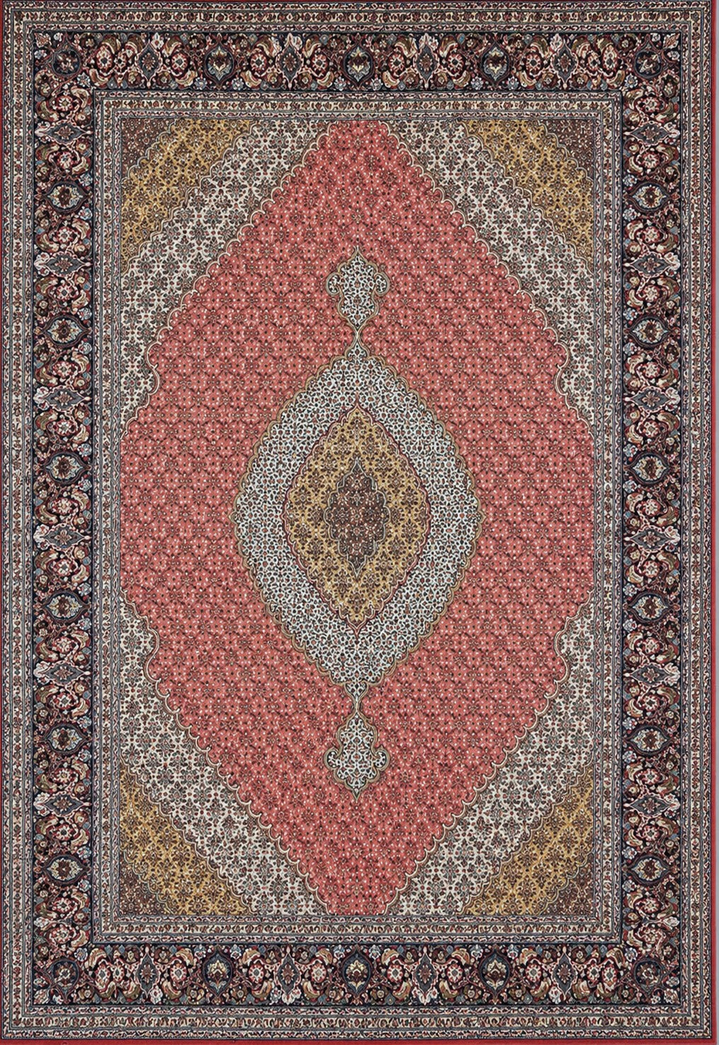Hand-Knotted Persian Tabriz Mahi Rug - 8'3"x11'3"