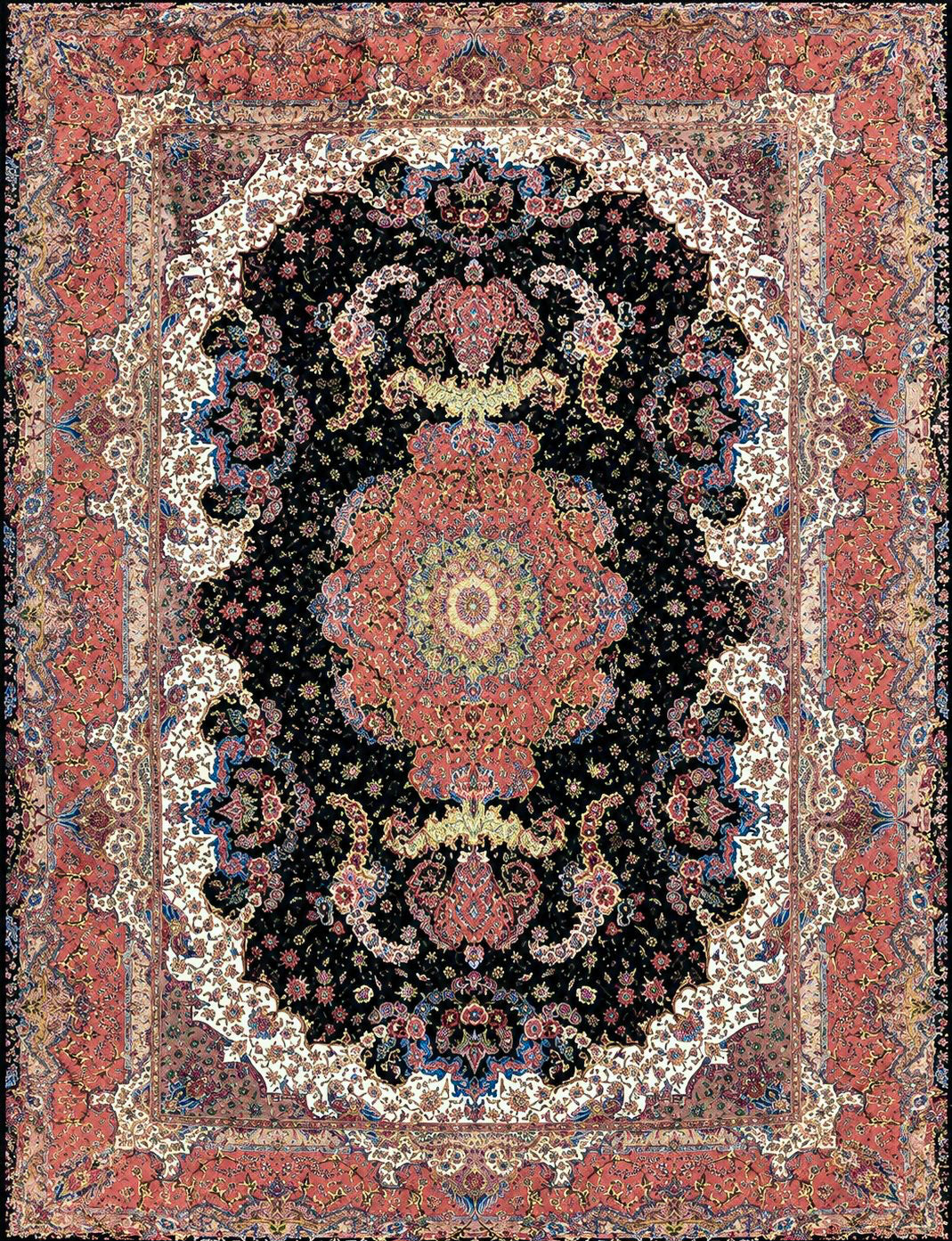 Hand-Knotted 80 Raj Persian Tabriz Rug - Signed Benam - 8'2"x11'7"