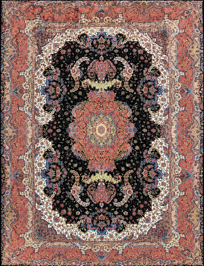 Hand-Knotted 80 Raj Persian Tabriz Rug - Signed Benam - 8'2"x11'7"