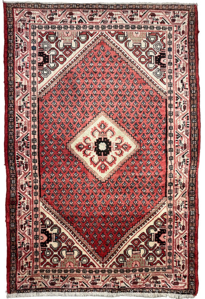 Hand-Knotted Persian Hamadan Rug - 4’5”x6’6”