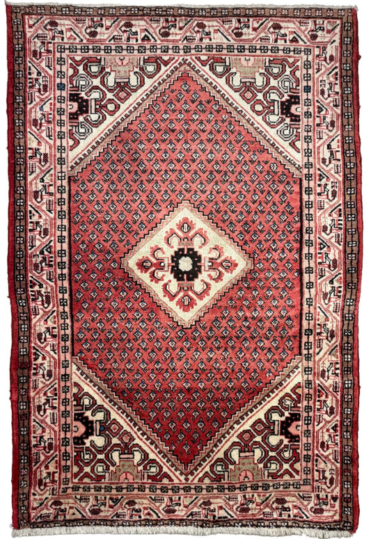Hand-Knotted Persian Hamadan Rug - 4’5”x6’6”