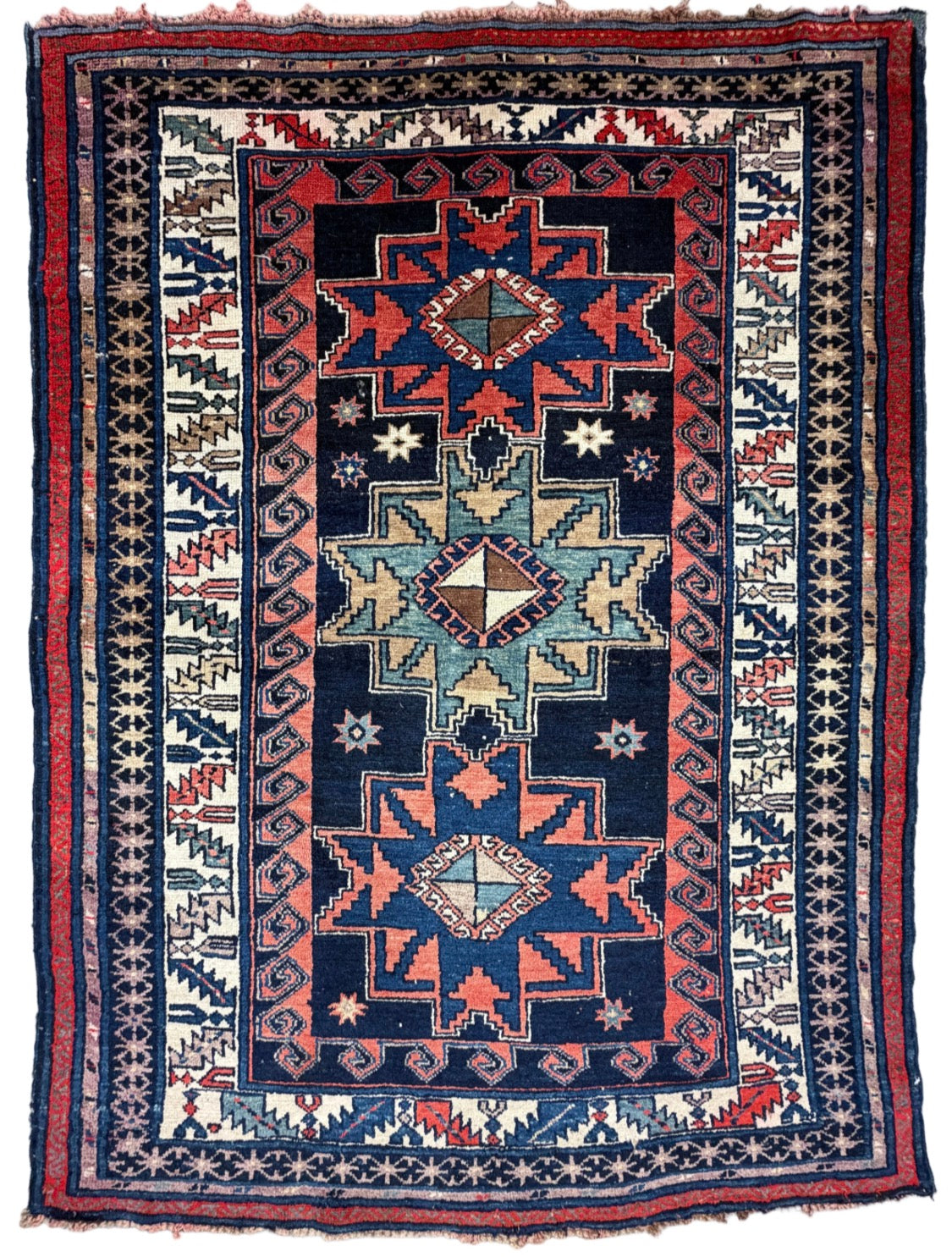Antique Hand-Knotted Kazak Rug - 4’2”x5’6”