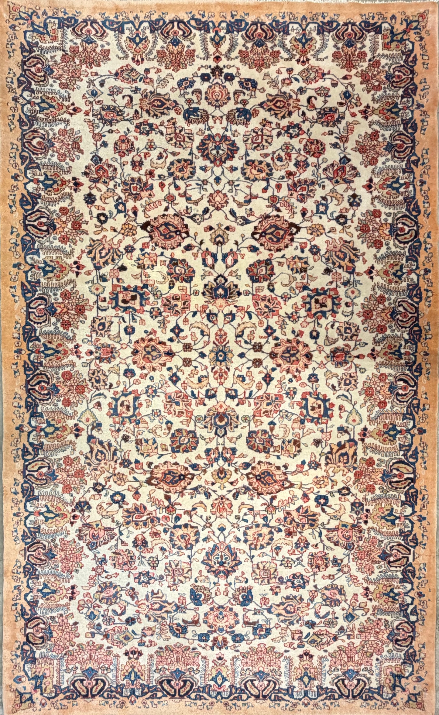 Hand-Knotted Antique Persian Kerman Rug - 7’x11’10”