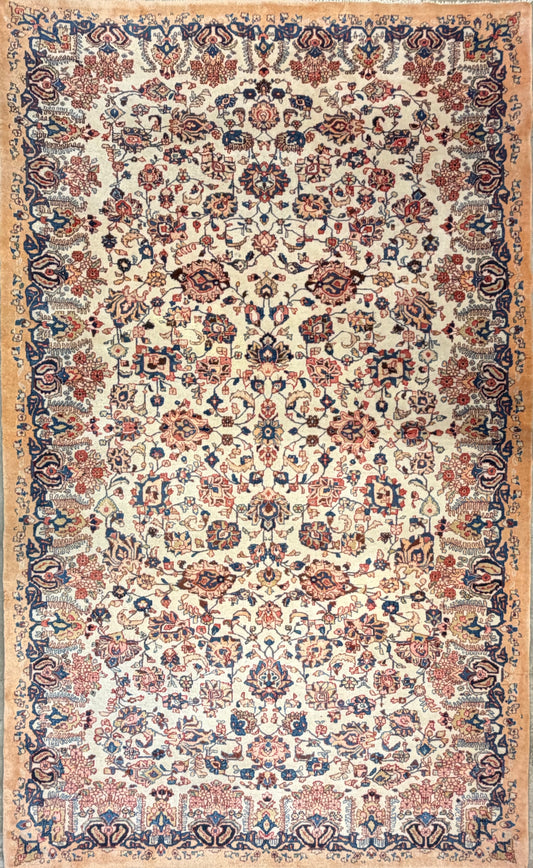 Hand-Knotted Antique Persian Kerman Rug - 7’x11’10”
