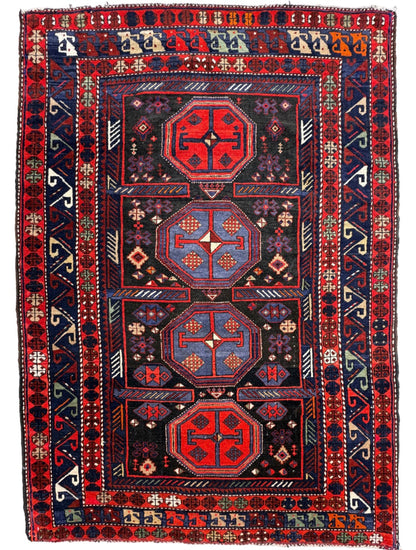 Antique Hand-Knotted Kazak Rug - 4'7"x6'5"