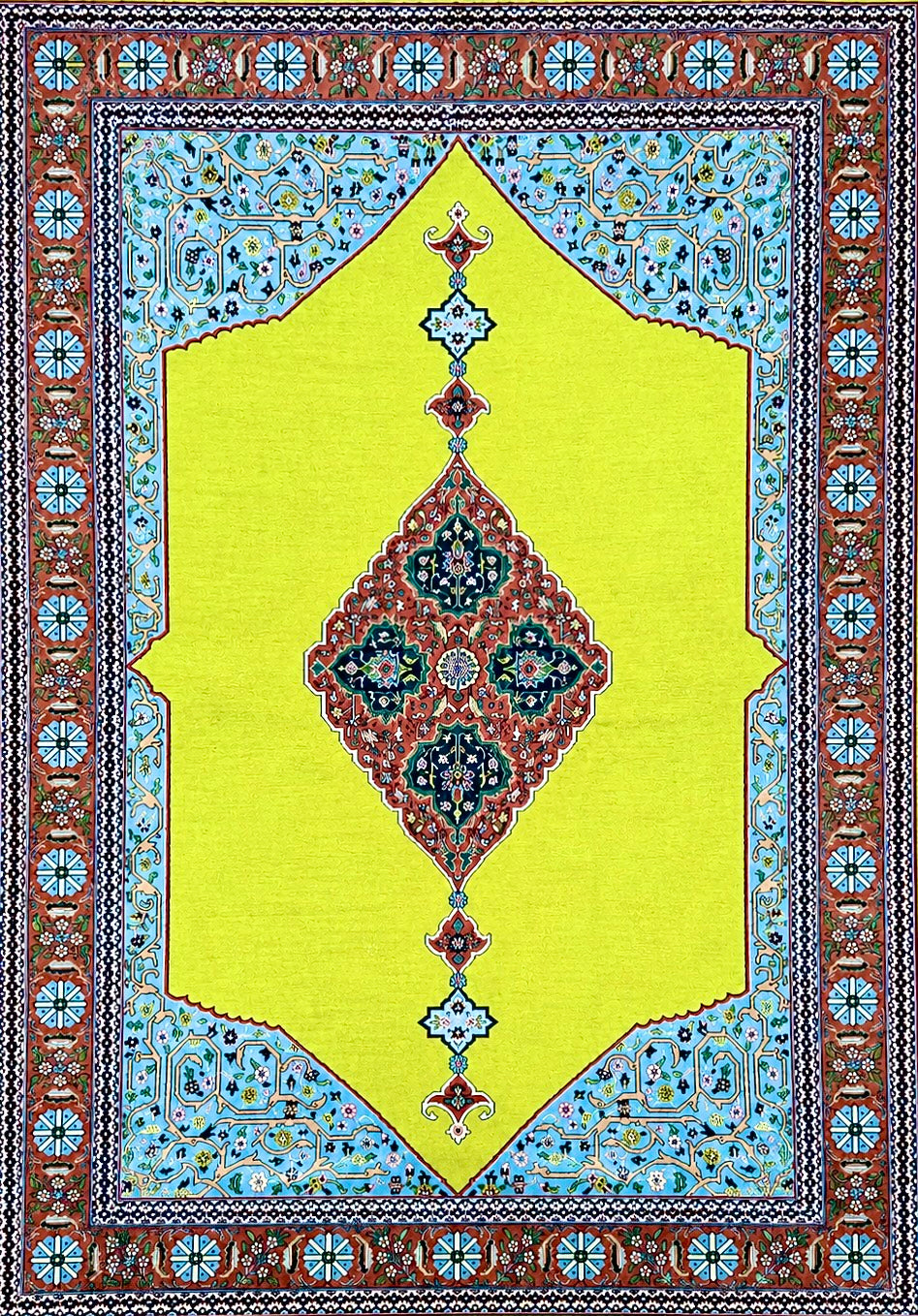 Hand-Knotted 60 Raj Persian Tabriz Rug - 8'2"x11'3"