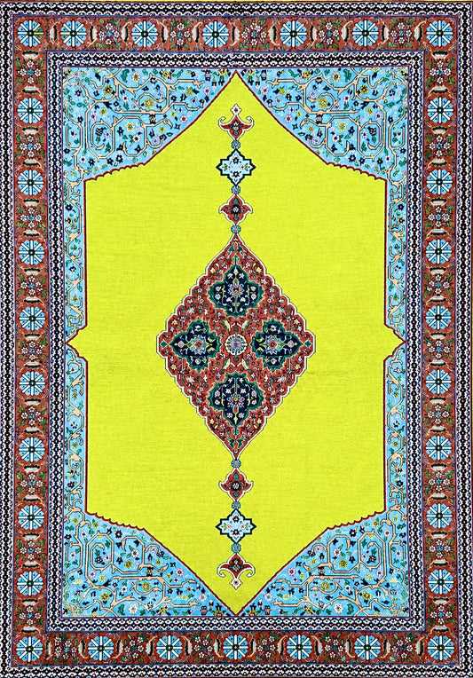 Hand-Knotted 60 Raj Persian Tabriz Rug - 8'2"x11'3"