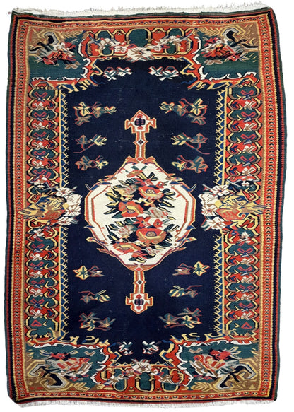 Antique Hand-Knotted Persian Senneh Rug - 4’6”x6’8”