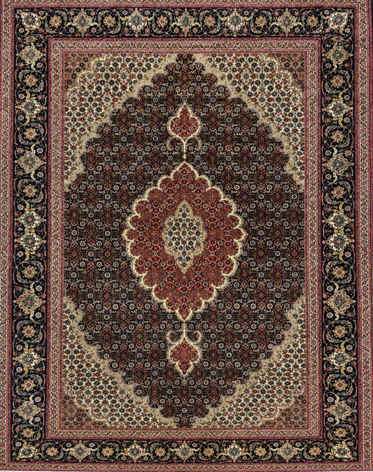 Hand-Knotted Persian Tabriz Mahi Rug - 3'4"x4'8"