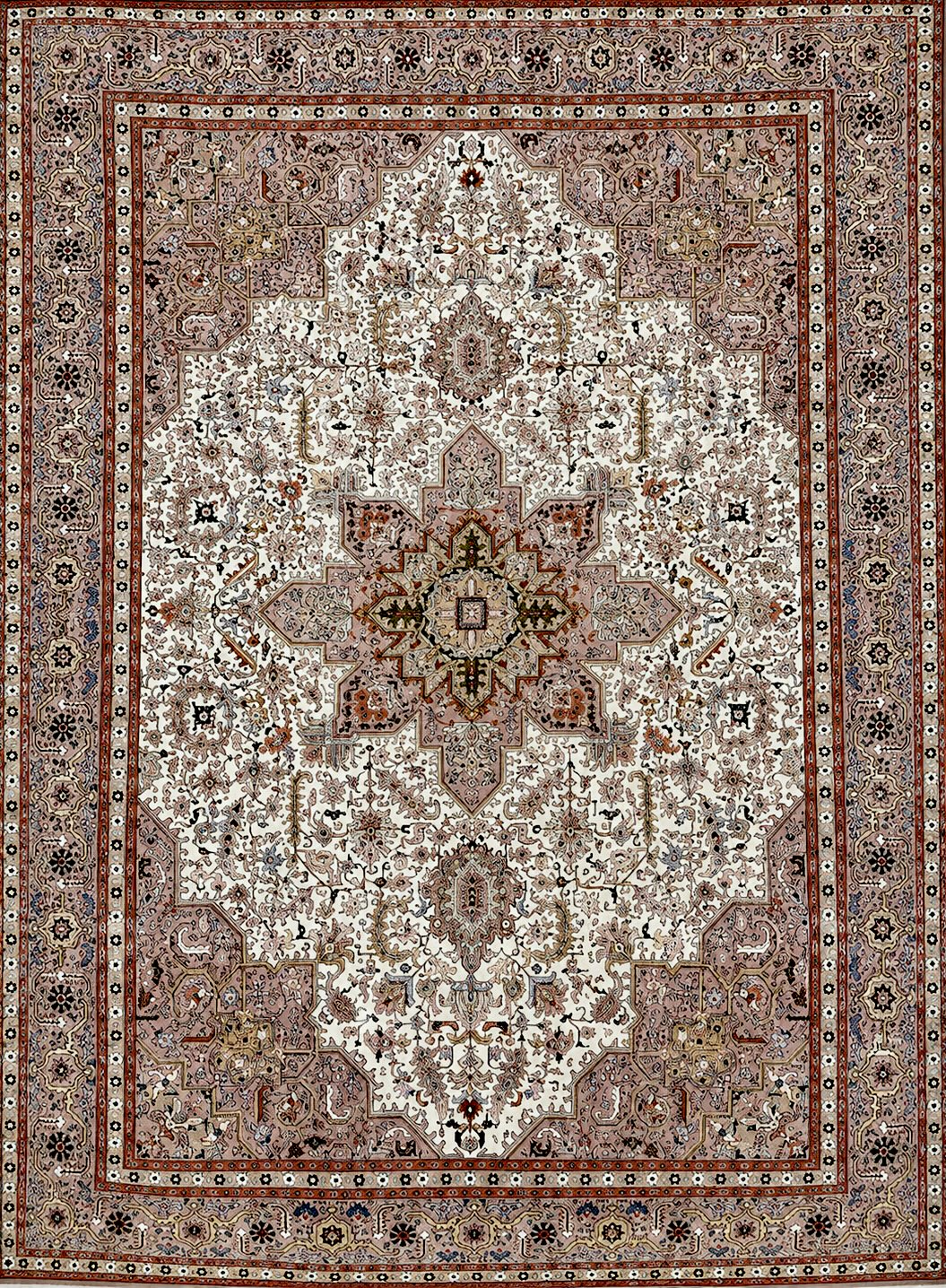 Hand-Knotted 50 Raj Persian Tabriz Heriz Rug - 8'1"x11'10"