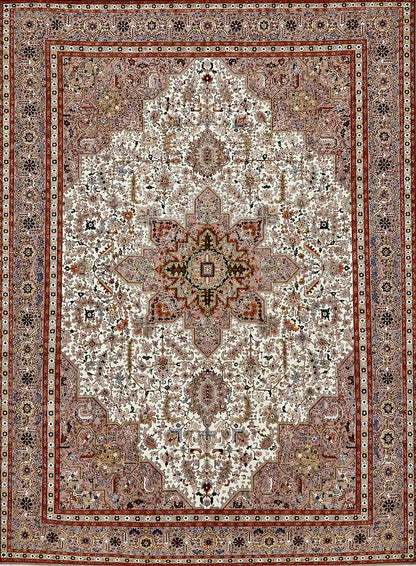 Hand-Knotted 50 Raj Persian Tabriz Heriz Rug - 8'1"x11'10"