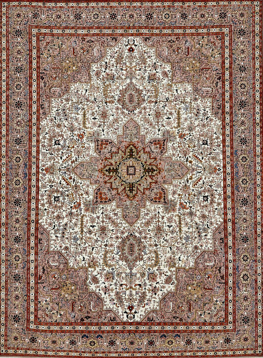 Hand-Knotted 50 Raj Persian Tabriz Heriz Rug - 8'1"x11'10"