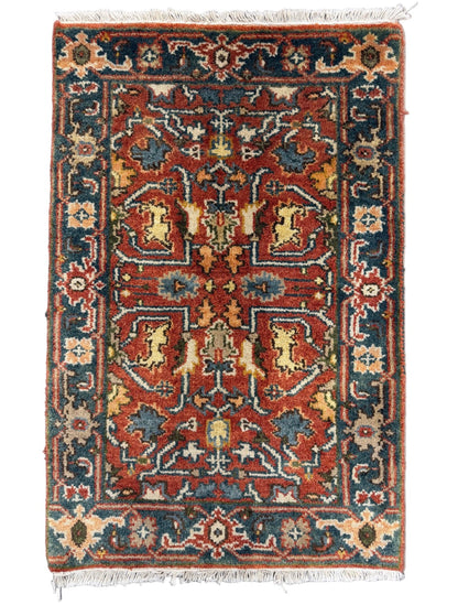 Hand-Knotted IndoHeriz Rug - 2’x3’