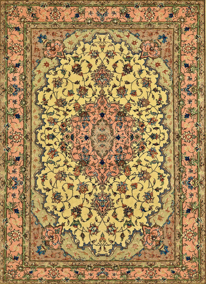 Hand-Knotted Persian Tabriz Rug - 3'4"x6'