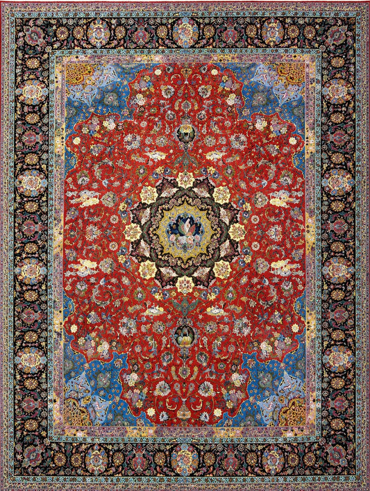 Hand-Knotted Persian Tabriz Rug - 10’9”x14’8”