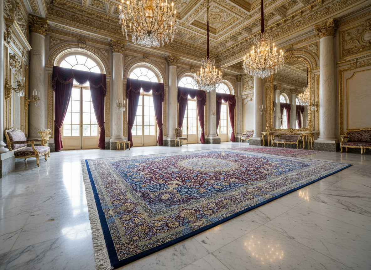 9'7"x12'10" Exquisite Signed Hand-Knotted 100% Silk Qume Rug