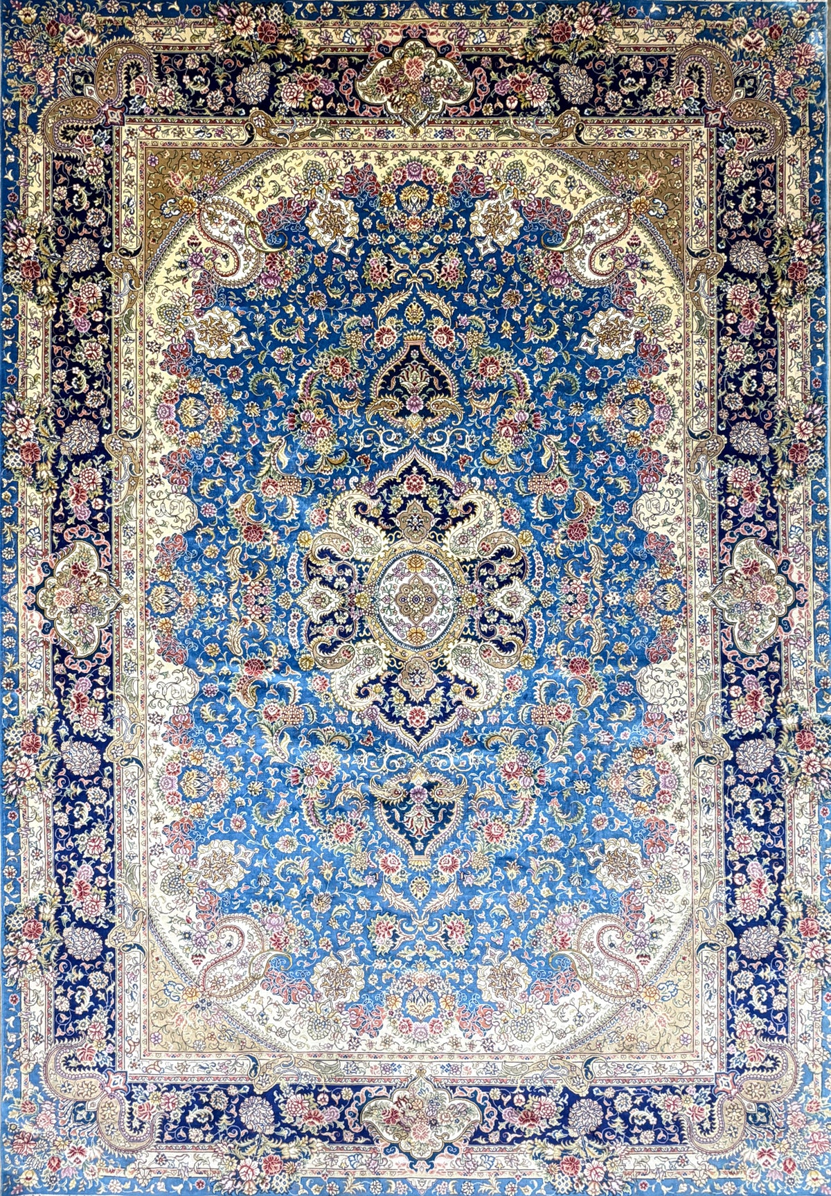 Hand-Knotted 100% Silk SinoPersian Rug - 6'x9'