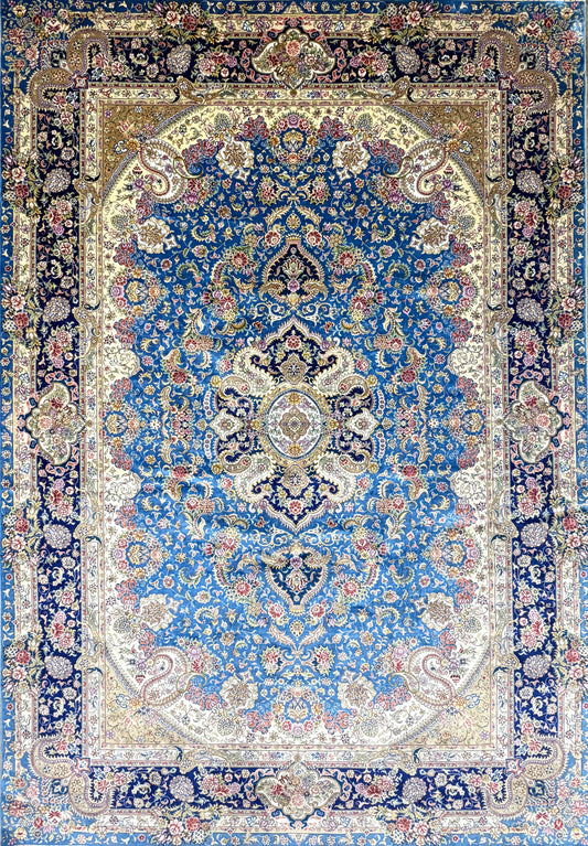 Hand-Knotted 100% Silk SinoPersian Rug - 6'x9'