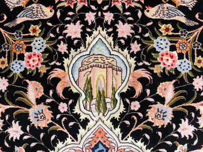 Hand-Knotted-60-Raj-Persian-Tabriz-Rug-6x10-7x10