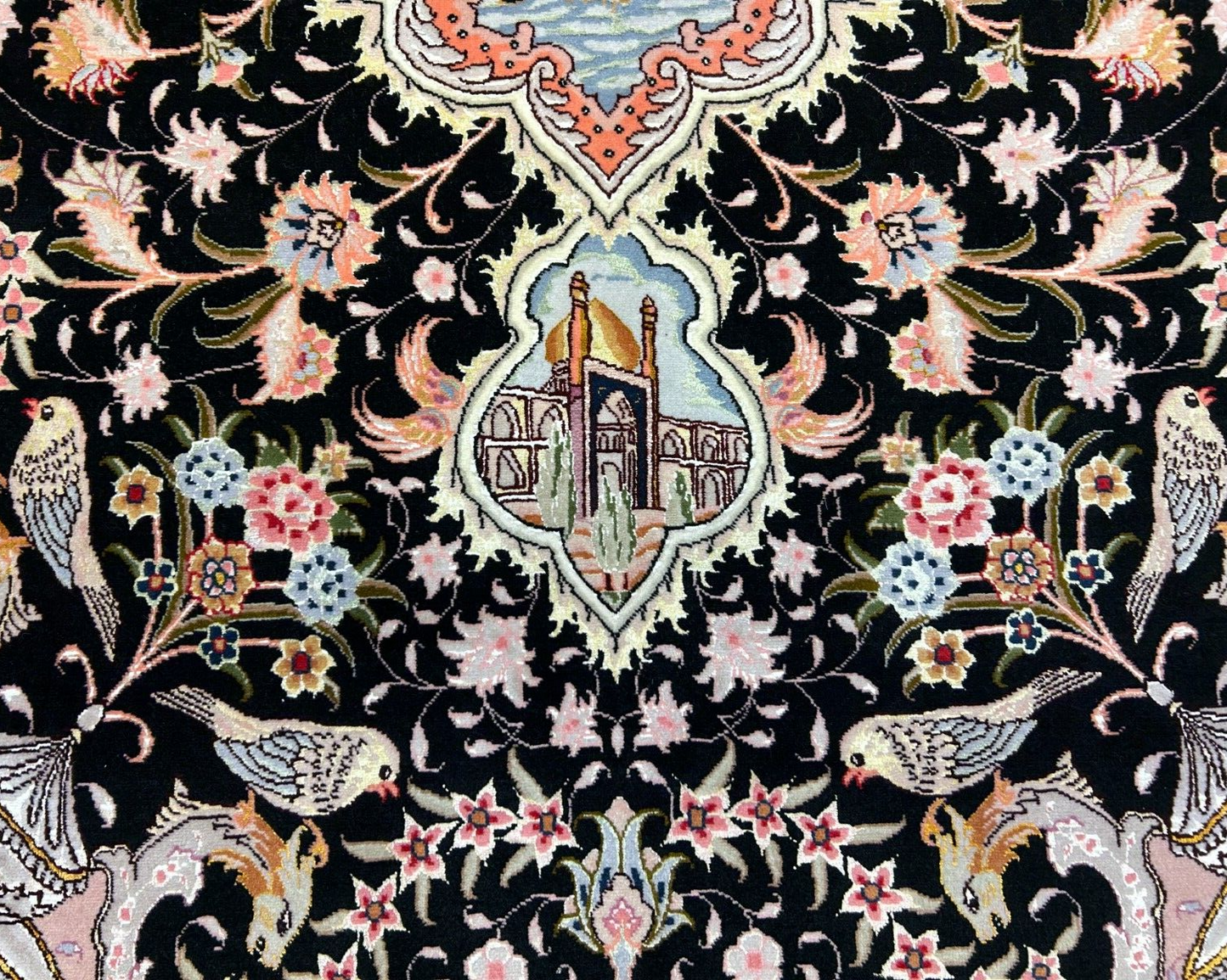 6'8"x10'3" Very-Fine Hand-Knotted Wool & Silk Blend Tabriz Carpet - Area Rug