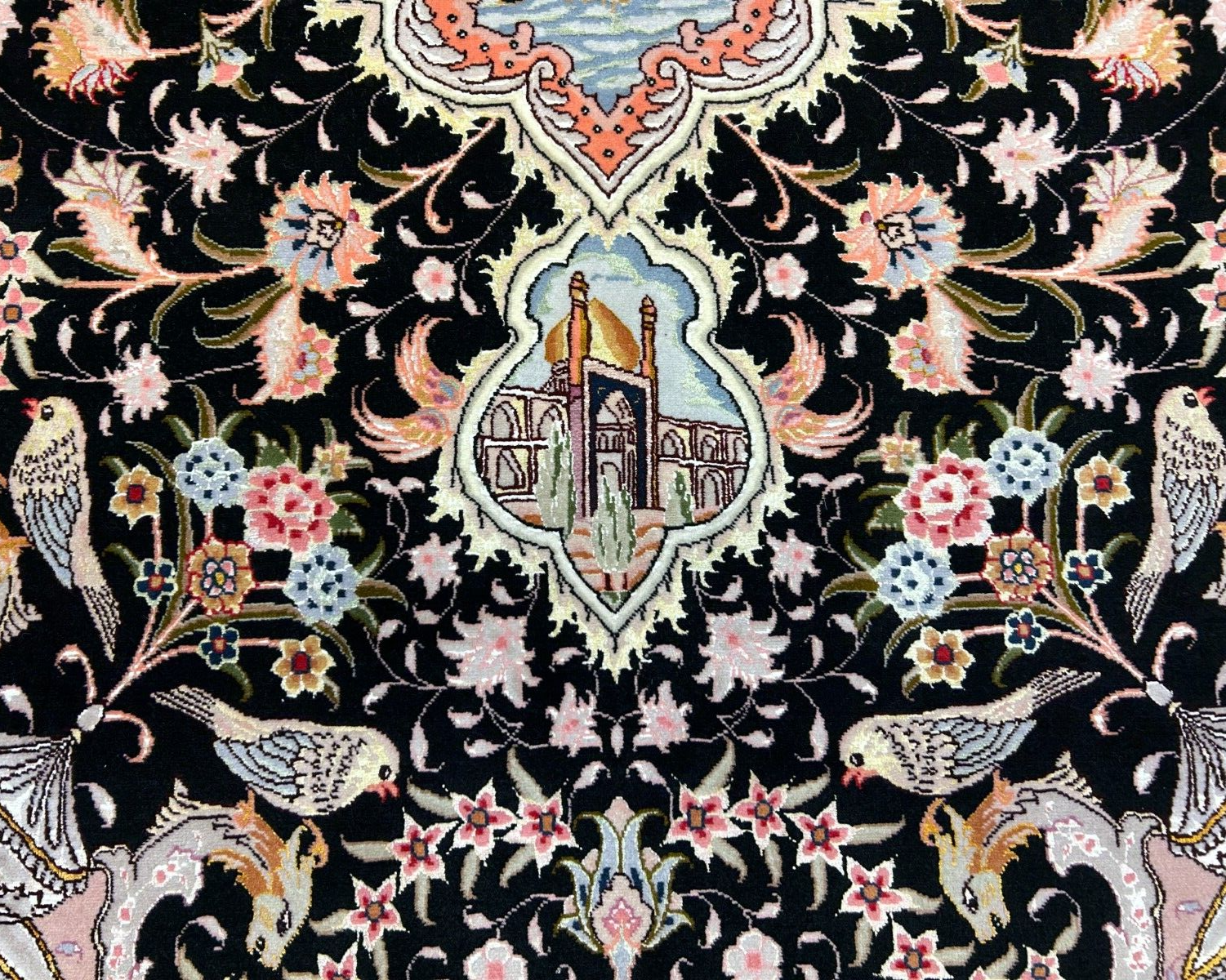 6'8"x10'3" Very-Fine Hand-Knotted Wool & Silk Blend Tabriz Carpet - Area Rug