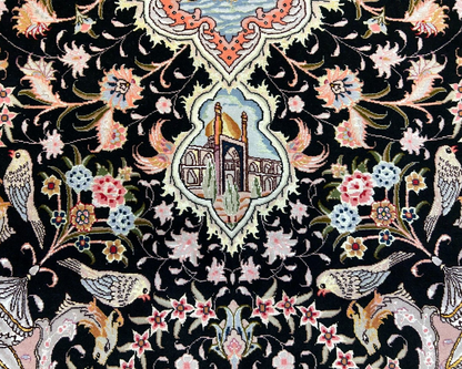 6'8"x10'3" Very-Fine Hand-Knotted Wool & Silk Blend Tabriz Carpet - Area Rug