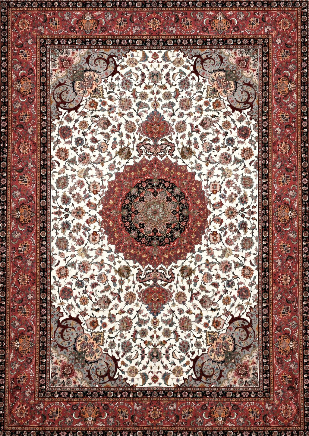 Hand-Knotted-60-Raj-Persian-Tabriz-Rug-8x11