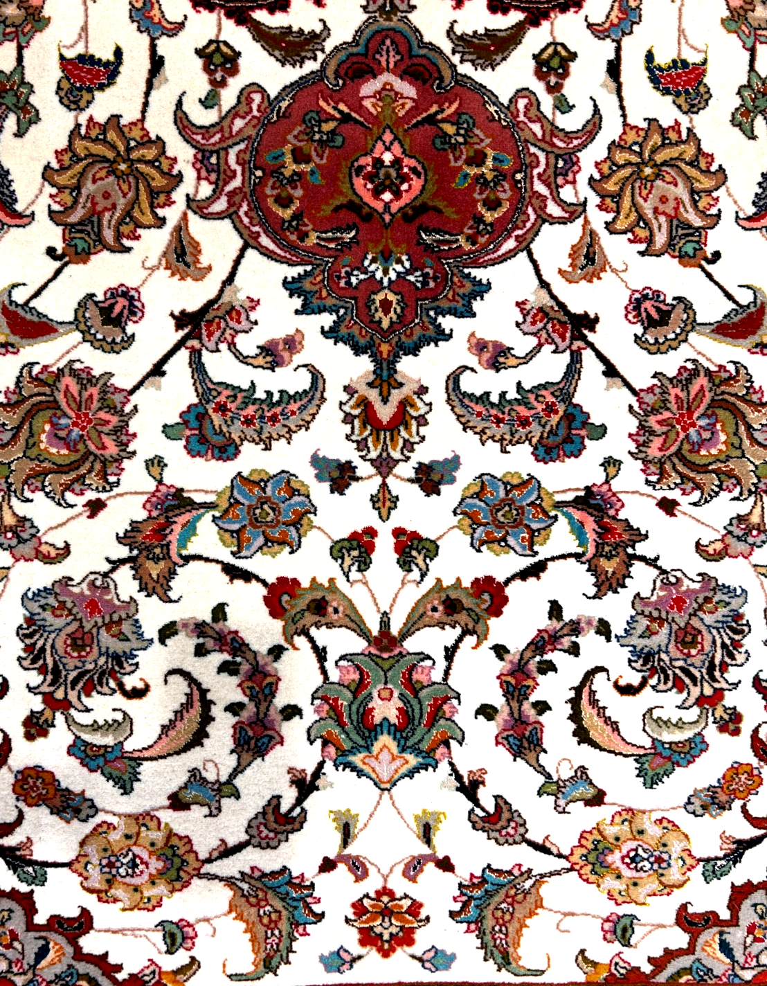 8'3"x11'3" Fine Hand-Knotted Wool & Silk Tabriz Rug