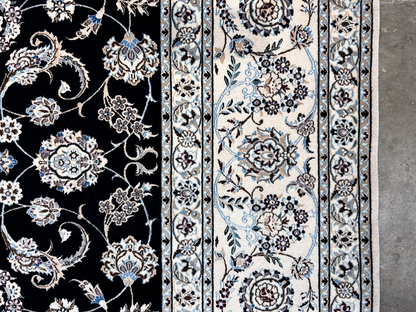  8'3"x11'10'' Very Fine Silk & Wool Habibian Nain Area Rug - Area Carpet