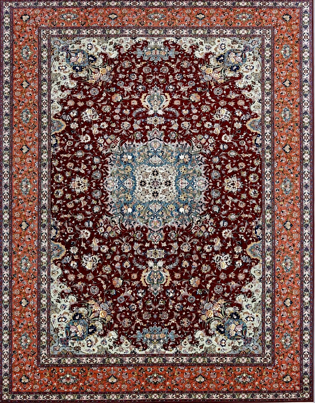 Hand-Knotted 70 Raj Persian Tabriz Rug - 8’x11’7”