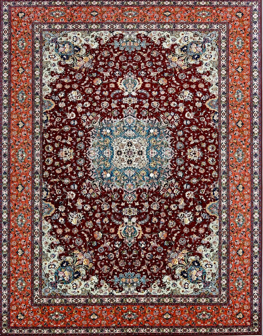 Hand-Knotted 70 Raj Persian Tabriz Rug - 8’x11’7”