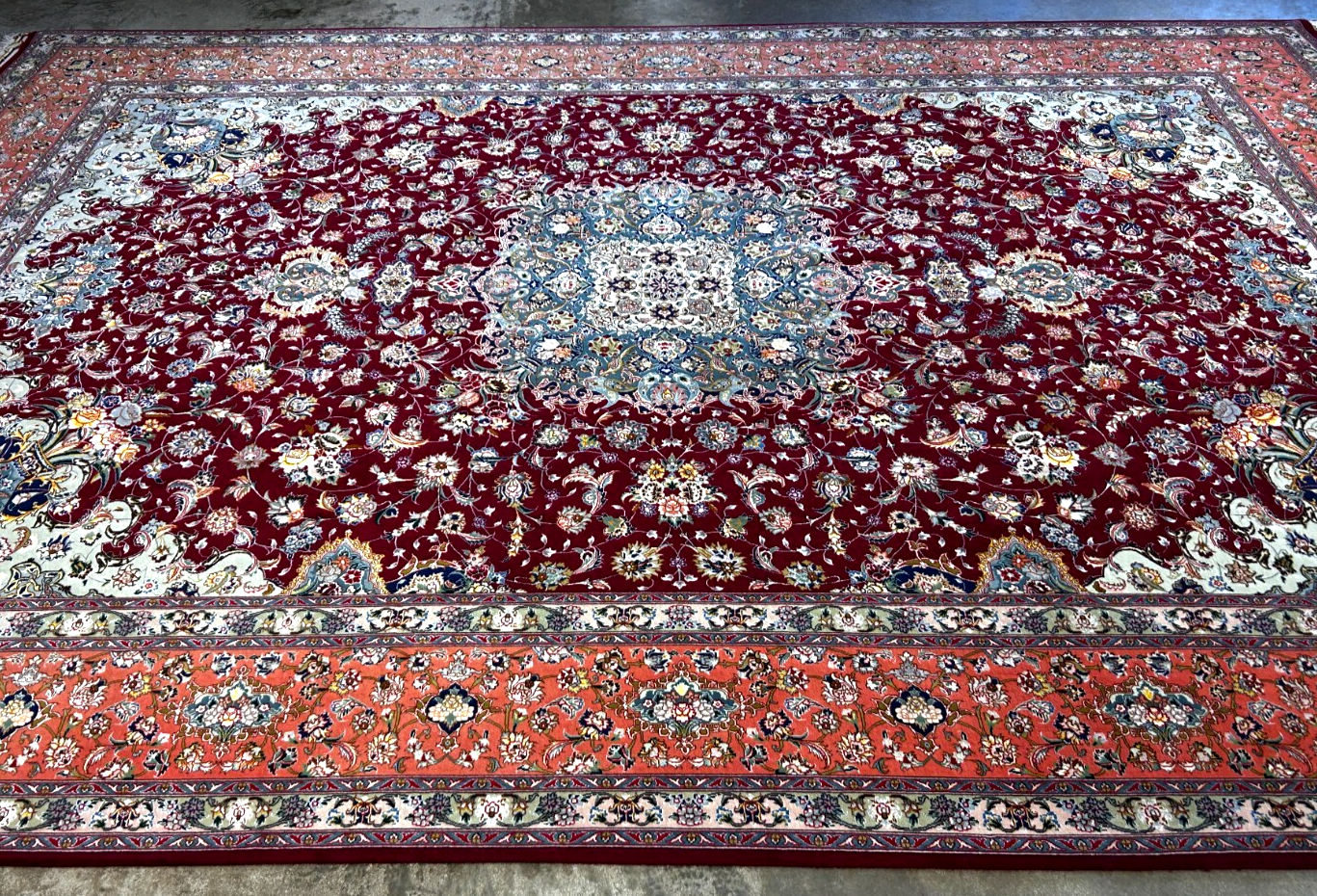 8'x11'7" Extra-Fine 70 Line Silk Foundation Hand-Knotted Wool & Silk Tabrize Rug