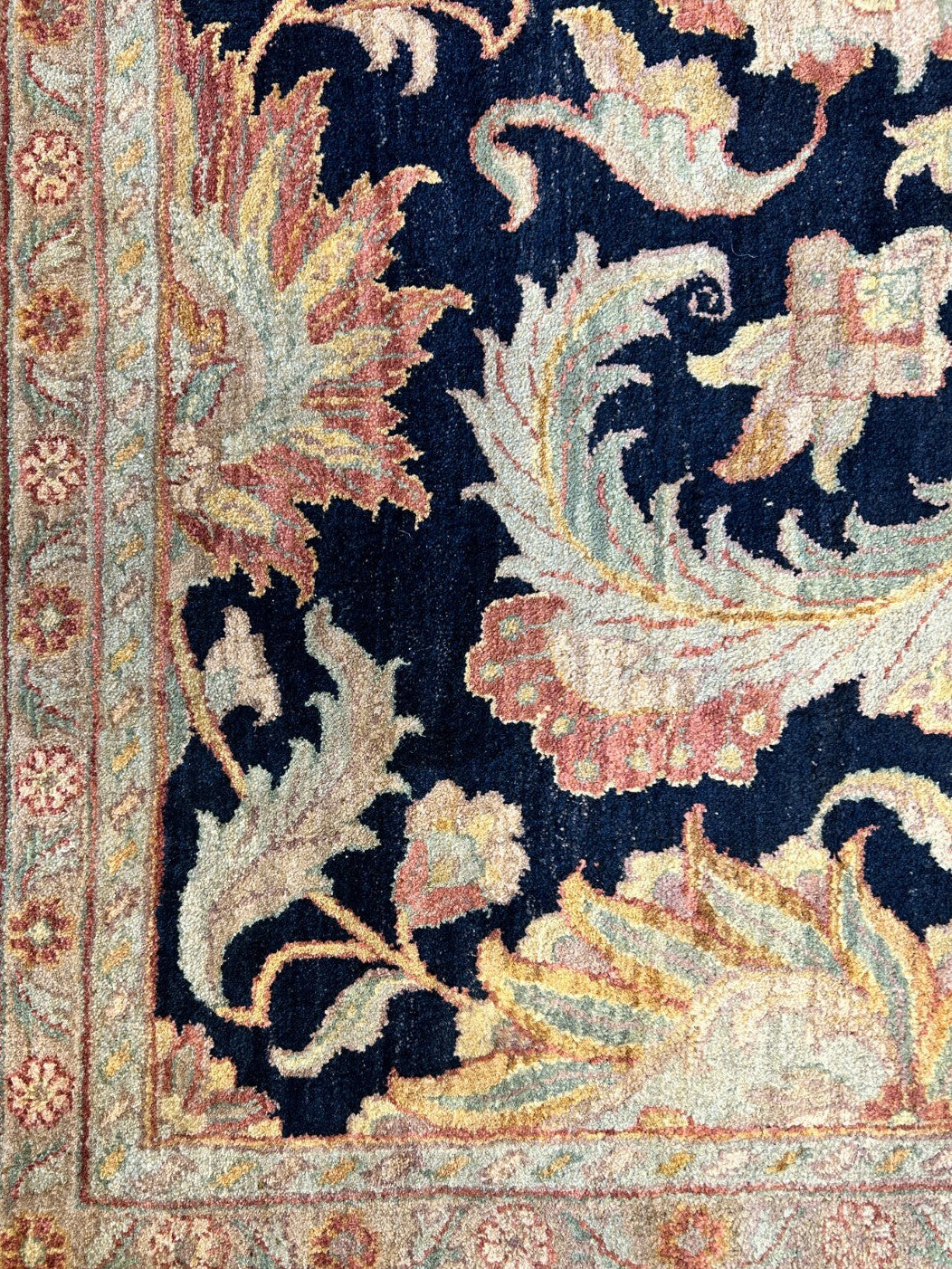 9' x 12' Hand-Knotted 100% Wool Carpet - Indian Agra Area Rug