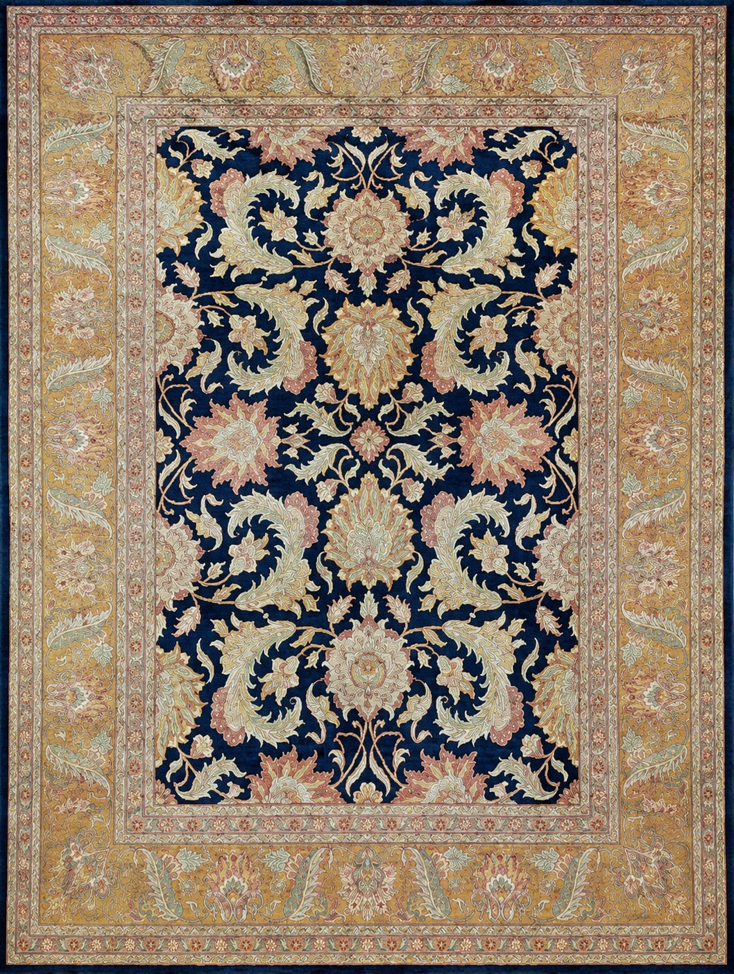 Hand-Knotted-Agra-Rug-navy-gold-9x12
