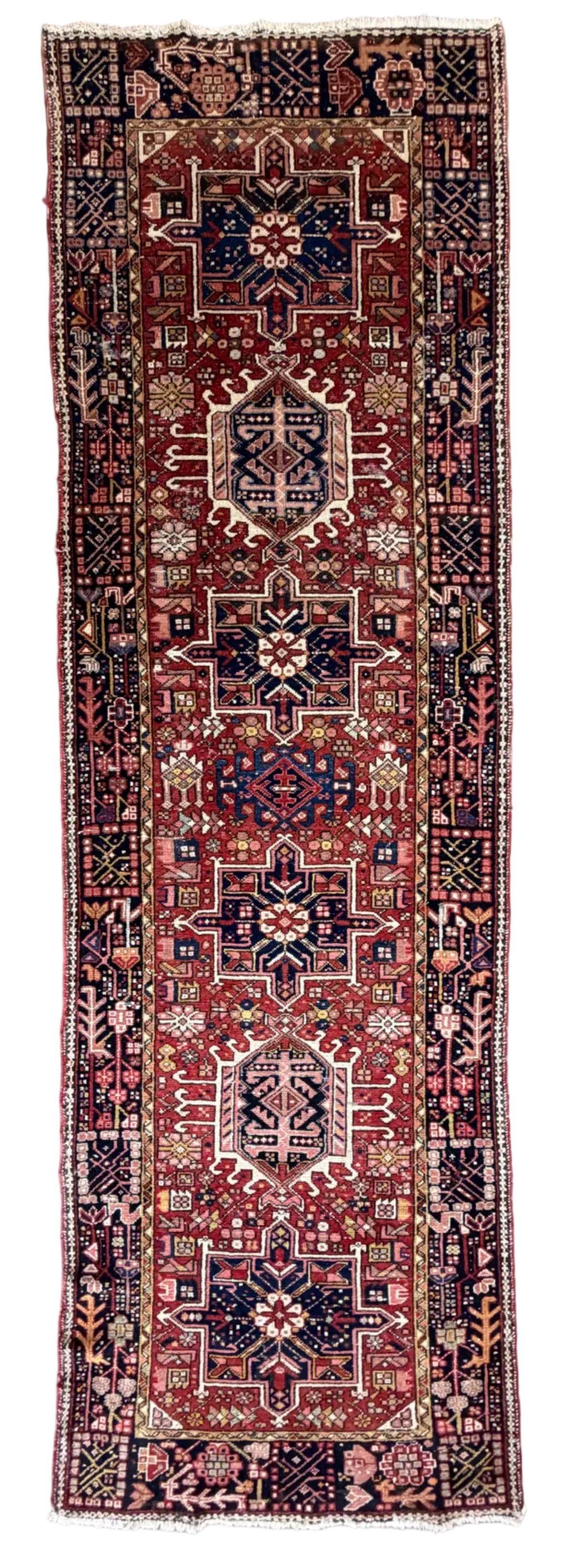 Hand-Knotted Antique Karaja Runner - 3'3"x11'