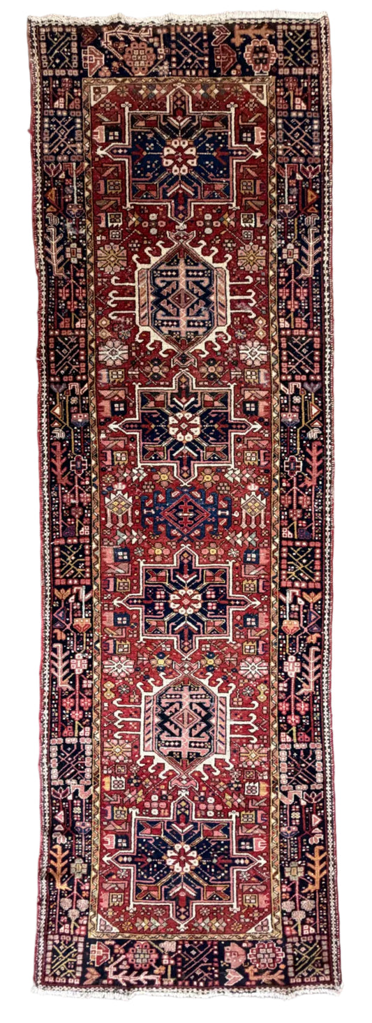 Hand-Knotted Antique Karaja Runner - 3'3"x11'