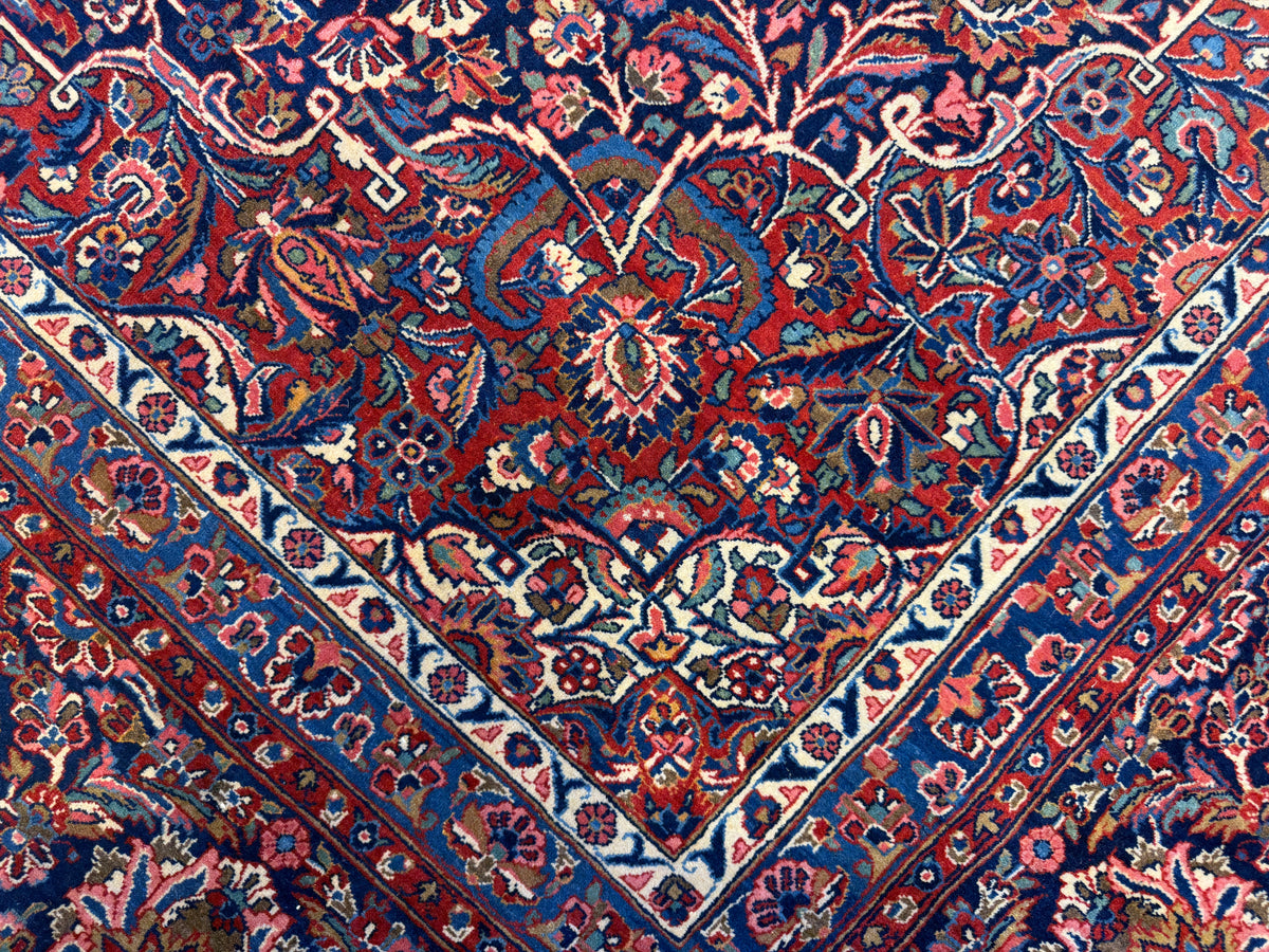 Hand-Knotted Antique Museum Piece Persian Kashan Rug - 10’x14’