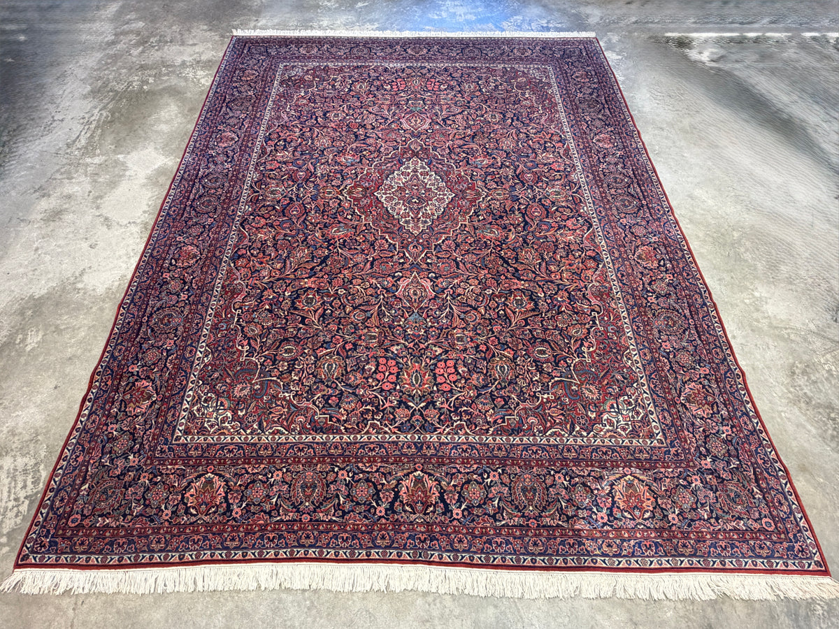 Hand-Knotted Antique Museum Piece Persian Kashan Rug - 10’x14’