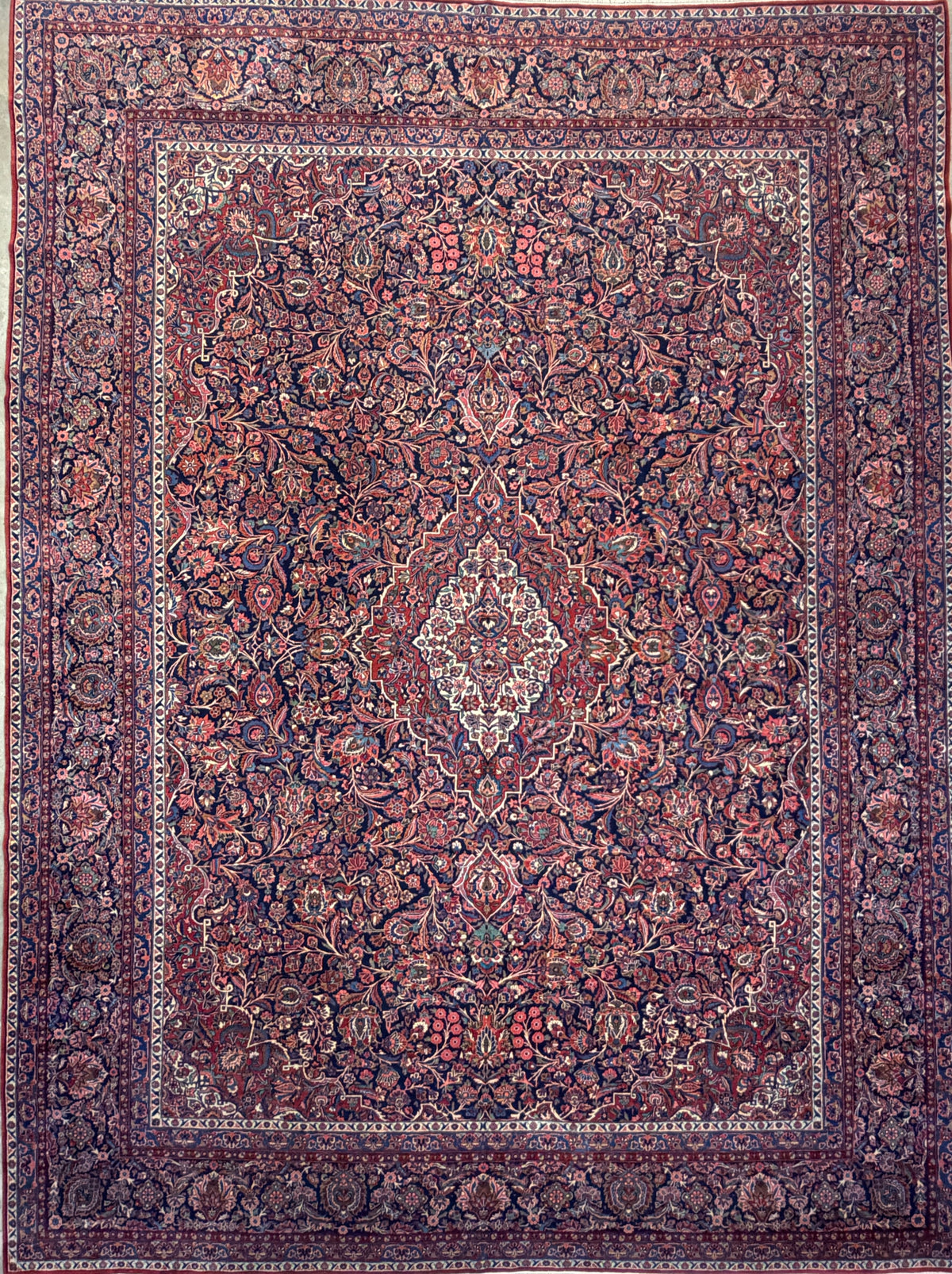 Hand-Knotted-Antique-Museum-Piece-Persian-Kashan-Rug-10x14
