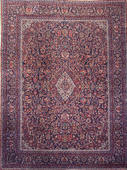 Hand-Knotted-Antique-Museum-Piece-Persian-Kashan-Rug-10x14