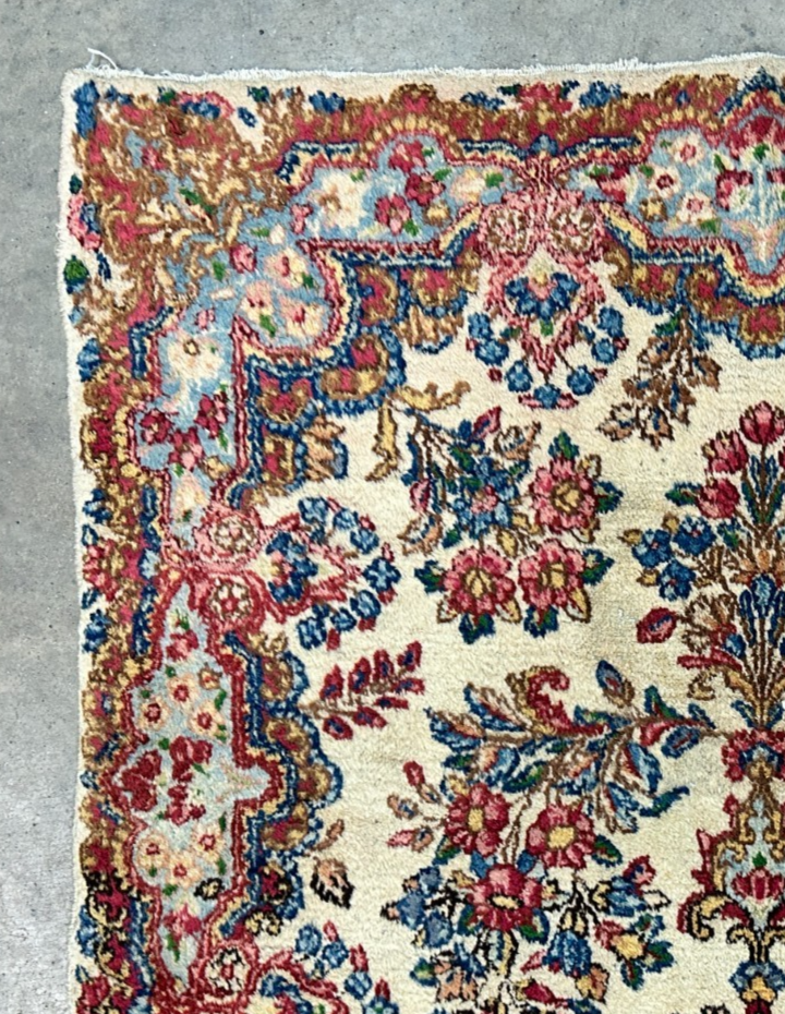 2'11"x5'1" Antique Hand-Knotted 100% Wool Pile Kermane Area Rug - Carpet
