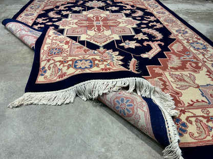 6'x 9' Hand-Knotted 100% Wool Carpet - Heriz Design Area Rug