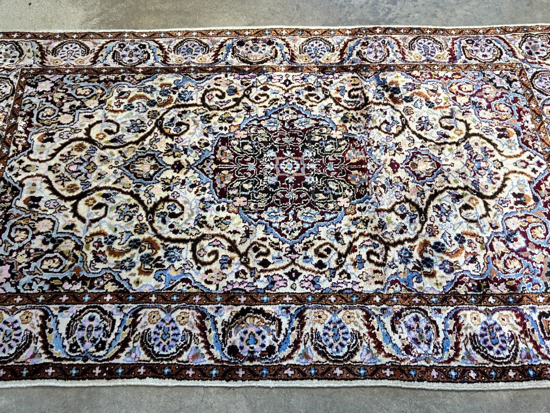 3'x5' Hand-Knotted 100% Kashmiri Silk Oriental Rug