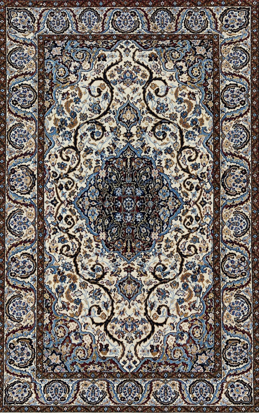 Hand-Knotted 100% Kashmiri Silk Rug - 3'x5'