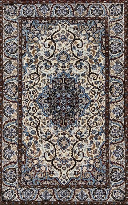 Hand-Knotted 100% Kashmiri Silk Rug - 3'x5'
