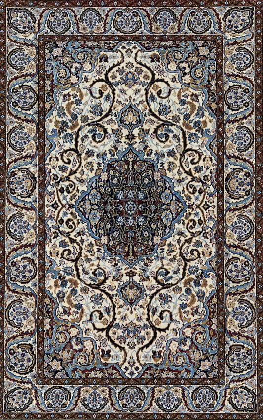 Hand-Knotted 100% Kashmiri Silk Rug - 3'x5'