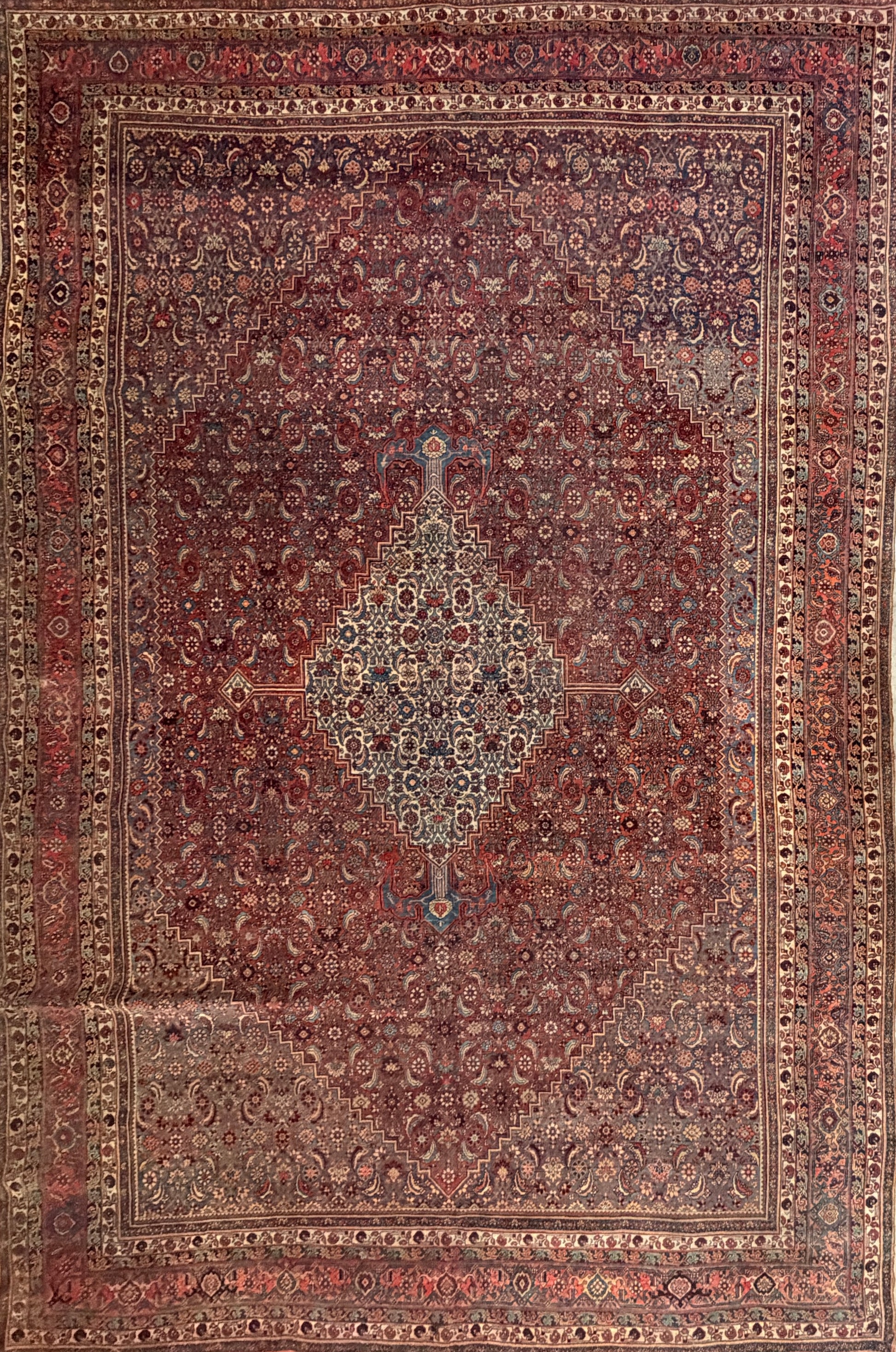 Hand-Knotted-Persian-Bakhtiari-Rug-antique-10x14